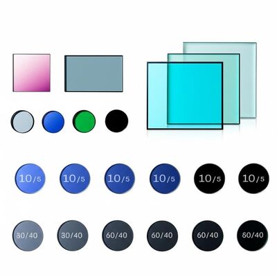 Bộ lọc kính quang chất lượng bề mặt từ 10/5 đến 60/40 với đường kính từ 1,5 mm đến 300 mm và lớp phủ tùy chỉnh